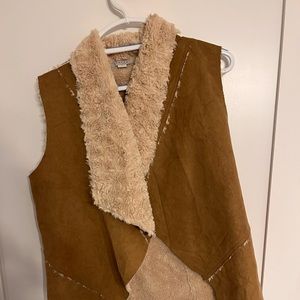 Faux leather vest